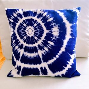 Blue abstract print cushion covers
